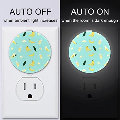 2 Pacote de plug-in Nightlight Night Night Light Food Background com sensor do anoitecer para o amanhecer para o quarto