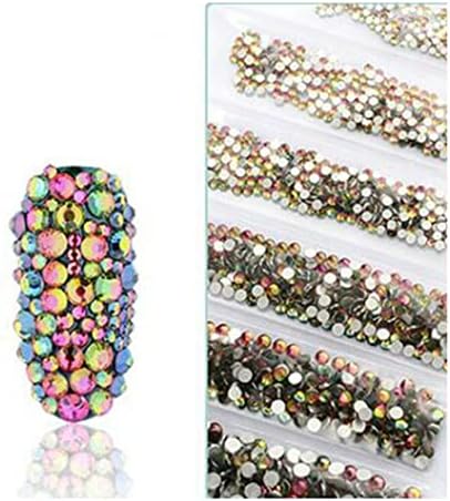 1728pcs Multicolored Nail Art Rhinestones Glitter Crystal Gems 3D Dicas Decorações por loja 24/7