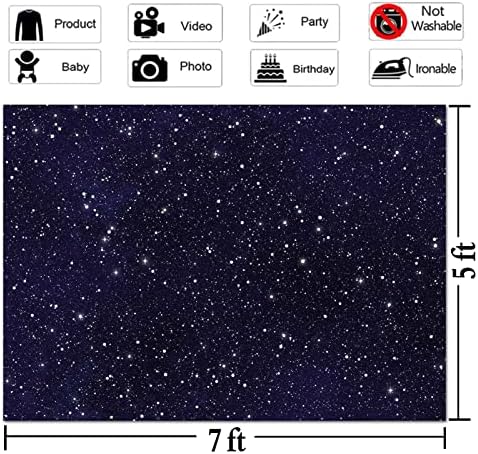 Night Sky Star Universo Espaço Tema Starry Photo Casais no início dos anos 2000 A Galáxia Estrelas Crianças menino ou menina Party Party Photography Backgrated Baby Shower Banner Props 7x5ft