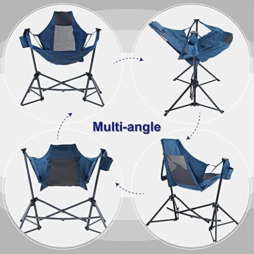 Let's Camp Cadeira de acampamento portátil de Hammock de grandes dimensões, cadeira de balanço dobrável com apoio de cabeça