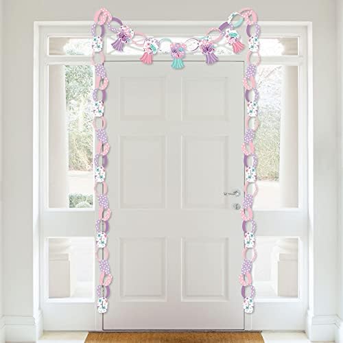 Big Dot of Happiness Beautiful Butterfly - 90 Links de corrente e 30 borlas de papel Kit de decoração - Chá de bebê floral ou correntes de papel de aniversário Garland - 21 pés