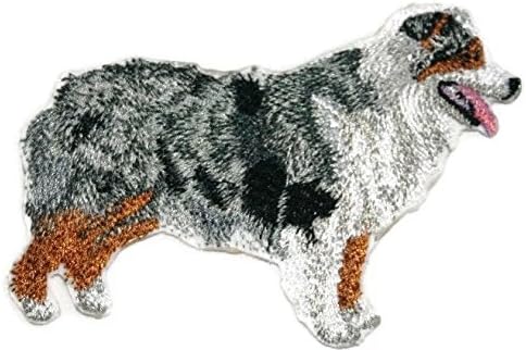 Retratos incríveis de cães personalizados [pastor australiano] Bordado Ironon/Sew Patch [4,5 x 3,5] [Feito nos EUA]