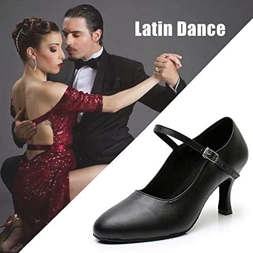 Juodvmp Womens Fechado Toe Moderno de Caractere Moderna Sapatos de Dança T Séquina Profissional de Salsa Latina Salas Sapas de