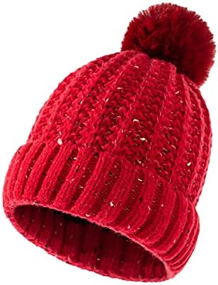 Para mulheres, malha de malha de inverno pom chapéu chapéu tampa quente e com falso e famosos estrelas e tiras de chapéu