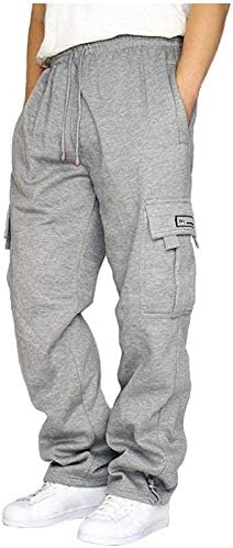 calça esportiva de fundo aberto e de fundo aberto, lcziwo masculino, com bolsos, calças de corredor atléticas casuais de cordão casual