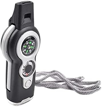 ZCMEB 7 em 1 de emergência Whistle Whistle Compass Lenser LENTS LELS LED LUZES DE LED