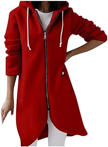 PRDECEXLU Club Winter Moletom moderno para mulheres de manga longa Comfort Comfort Solidshirt poliéster com capuz confortável