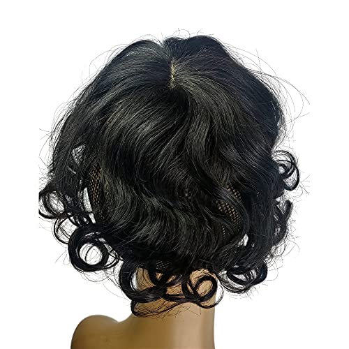 Capinhos de cabelo humano ondulados ondulados clipes em toppers com franja lateral cabelos para mulheres franjas de