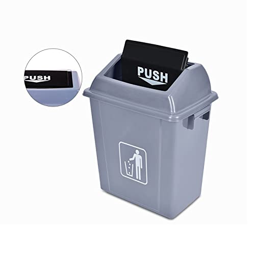 Latas de lixo ditudo lixo lata de lixo à prova d'água com tampa de push liçal lixo de plástico pode grande capacidade lixo pode retângulo de lixo/10l cinza