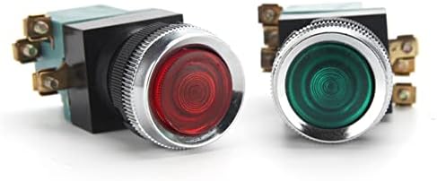 Axti 25mm 1No1NC Momentary Press botão de botão de plástico DPST 6 parafusos 5A 380V Power Red Green