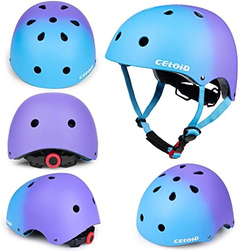 Capacete de bicicleta Celóide Kids, capacetes de skate para crianças para idades 2-3-5-8-14 anos meninos meninas meninas