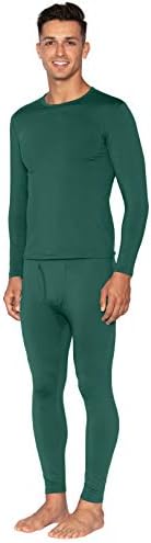 Bodtek Long Rouphe Mens Set - Long John Thermal Underwear para homens Camada base forrada de lã - Pijama de cima e inferior para frio para frio