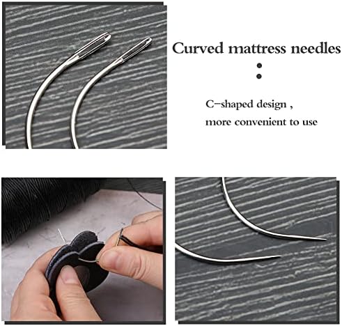Dukoipp Freed Thread 218 jardas, diâmetro 1 mm, fios encerados de costura de couro com agulhas de serviço pesado, fio de couro profissional