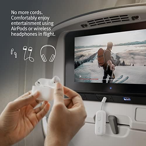 Doze Duo da Airfly South | Transmissor de áudio sem fio Bluetooth com compartilhamento de áudio para até 2 fones de ouvido airPods /sem fio; Use com qualquer tomada de áudio de 3,5 mm em aviões, equipamentos de ginástica e iPad/tablets