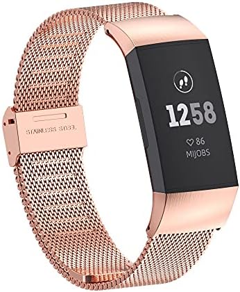 Mijobs Metal Bands para Charge 2 e Fitbit Charge 4 e Fitbit Charge 3 e Fitbit Charge 5, pulseira de reposição ajustável