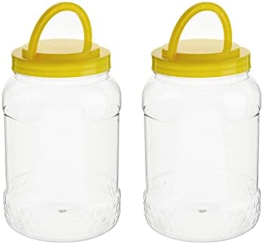 Utoolmart Plástico vazio Jarros de armazenamento de 5 kg Pet-on Pet-O-On Tamas de mel selado Recipiente 2pcs