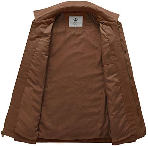 Wenven Men's Casual Casual Cotton Military Lapeel Jacket