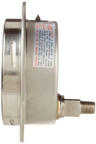 PIC Bedage 314L-404CH 4 Dial, faixa de 30/0/300 psi, tamanho de conexão NPT de 1/4 masculino, bitola de pressão preenchida com monte