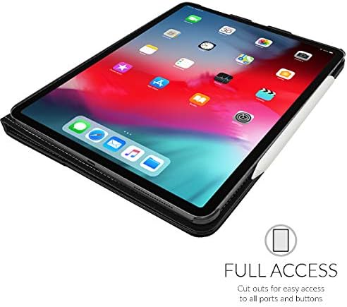 Snugg iPad mini 6 Caso de couro - capa protetora de flip stand para iPad mini 6 case couather - preto preto mais preto