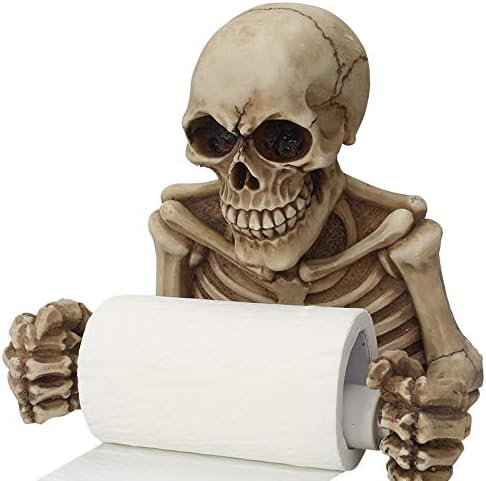 Crânio papel higiênico portador de papel suporte de parede de montagem no banheiro leneiro de tecido de armazenamento