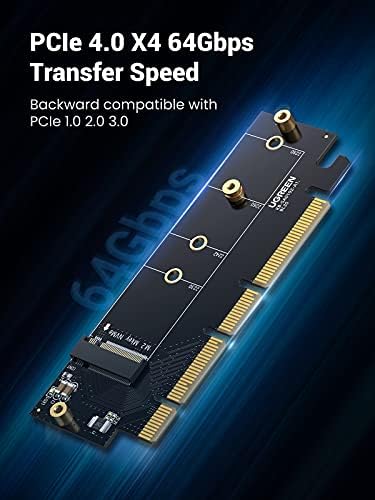 UGREEN NVME PCIE Adaptador, M.2 SSD para PCIE 4.0 x16/x8/x4 com dissipador de calor, adaptador PCIE M.2 para M-key