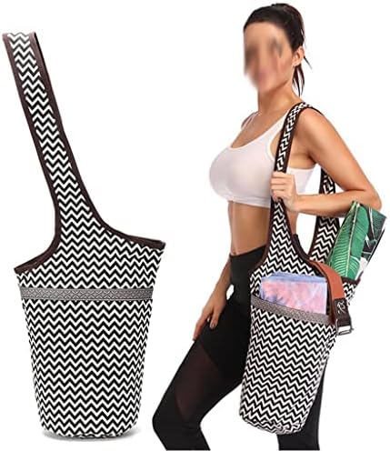 EODNSOFN Moda Yoga Mat Bag Canvas de tamanho grande bolso com zíper FIX A maioria dos tapetes de esteira de esteira