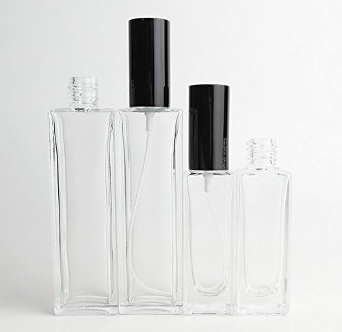 UpStore 1pcs limpo de reabastecimento vazio de vidro de neblina de perfume Finer garrafas de pulverização com tampa preta de tampa