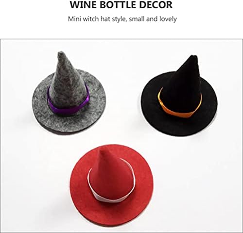 Decorações de Halloween de Toyandona 9pcs Halloween mini chapéus de bruxa chapéus de vinho Toppers para decorações de festas