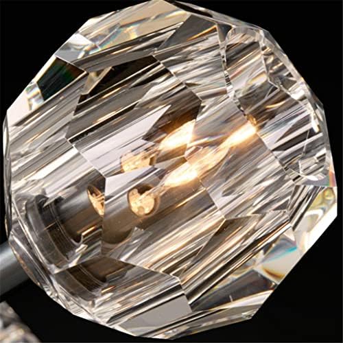 Zlxdp American K9 Crystal LED LUZES PENENTES ROUNTE OURO DE METAL DE METAL G9 LED LED Lâmpada Suspensão ajustável Lamparas acessórios