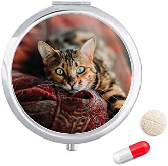 Animal Green Eye Cat Phone Case Pocket Medicine Storage Container Dispenser