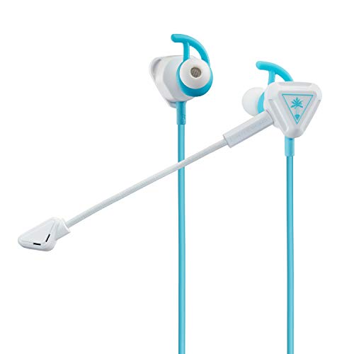 Turtle Beach Battle Buts In-ear Gaming Headset para celular e PC com 3,5 mm, Xbox Series X/S, Xbox One, Ps5, PS4, PlayStation, Switch-Lightweight, In-line Controls-White/Teal