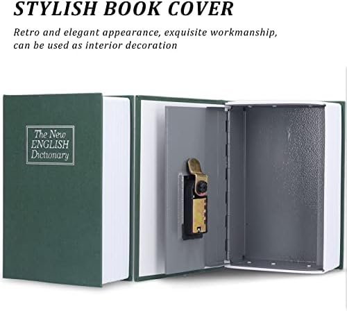 Livro caixa segura, simulação verde simulação em forma de livro cofre cofre de caixa segura caixa segura para viajar de escritório em