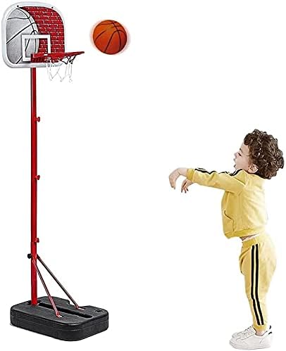Argumol de basquete infantil ajustável em altura com rodas de backboard stand interno e externo de basquete para crianças de 3 a 6 anos