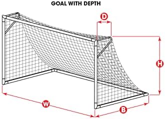 Kwik Goal 4mm Soccer Net, branco, 8h x 24w x 3d x 8 1/2b pés