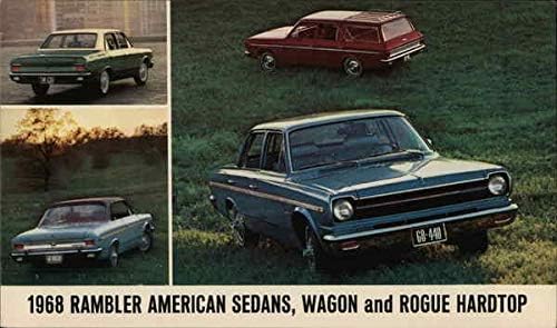 1968 Rambler American Sedans, Wagon e Rogue Hardtop Cars Original Vintage Post -Card