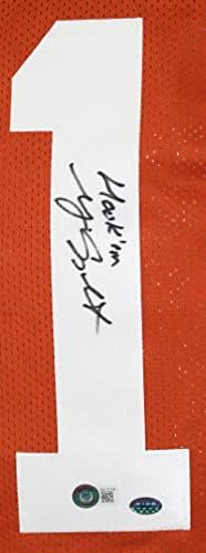 Major Applewhite autografou Orange College Style Jersey w/gancho holograma de holograma preto