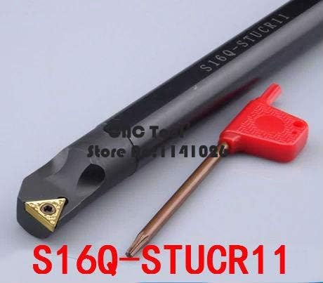 FINCOS S16Q-STUCR11/ S16Q-STUCL11, 95 graus Ferramenta de torneamento interno, barra de torno de torno, ferramenta de torneamento