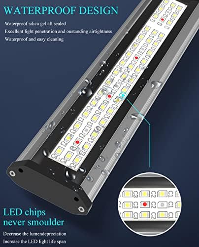 Lominie Full Spectrum Aquarium Light Fish Tank Lights Lamp Aquarium, com suporte de extensão e kits de suspensão,