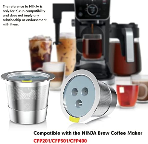 Copas de K Copos Reutilizáveis ​​de Aço Axil Compatível com Ninja Dual Brew Cafety Cafetha, K Copo Reutilizável Café, filtros de