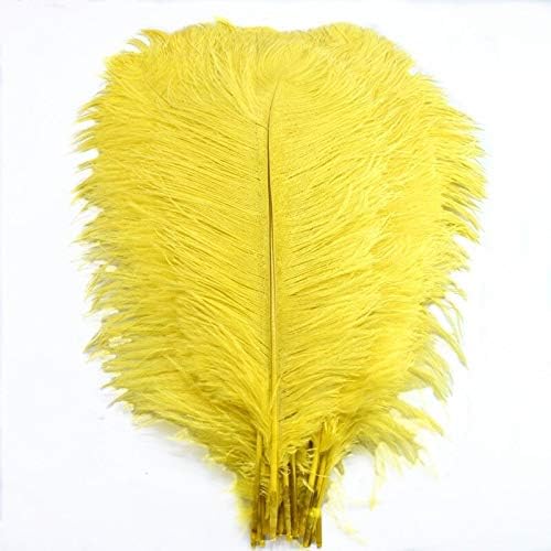 10pcs/lote 15-70cm Feathers de avestruz amarelo natural para artesanato jóias DIY grandes penas de casamento Plume Decoratiove