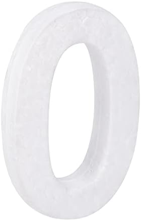 Meccanixity Foam Numbers 0 EPS numeral Número de poliestireno branco 100 mm/4 polegadas para artesanato, casamento, decoração de festa