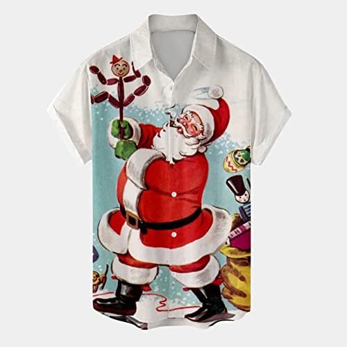 Camisas de Natal Xiloccer para homens Manga curta Button Down Down T-shirt engraçado