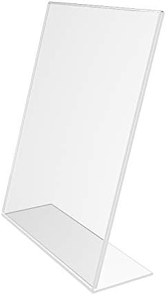 FixtUledIsplays® 3pk 8 x 10 Clear acrílico porta-sinal com retrato de design traseiro inclinado, quadro vertical de moldura 19780-8x10-CLEAR-3PK-NPF