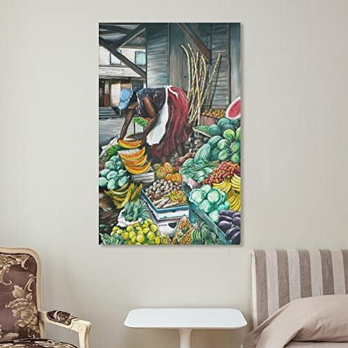 Poster Caribe Poster e loja de vegetais Pintura a óleo Impressão Estética Estética Caribe Decorati Canvas Posters e impressões de impressão de arte de arte para a decoração do quarto da sala 24x36in (60x90