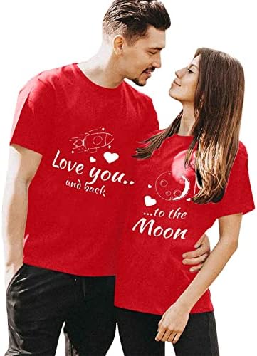 Dia dos Namorados Concamando as camisetas para casais adoram estampas de coração túnicas de manga curta Sr. e Sra. Tee camisetas Blusa da moda