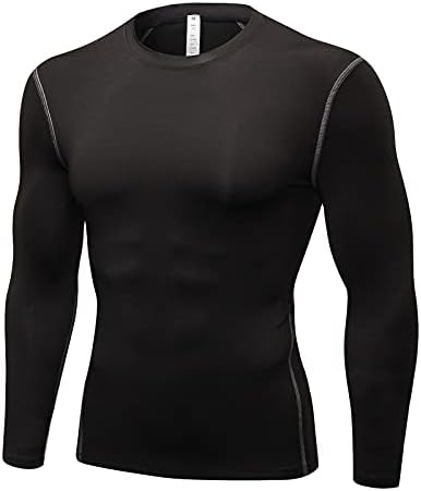 Camisas de compressão para homens casuais de manga longa esportes ao ar livre Top Running Treino Athletic Tshirt Gym