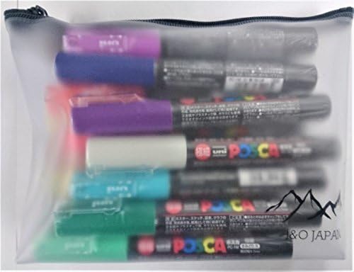 Caneta de tinta uni posca, ponto extra, 21 cores definidas com caixa de caneta de vinil original