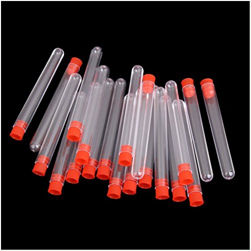 20pcs 16 mmx100mm mini tubos de teste de plástico com tampas para o laboratório de ciências e contêineres de armazenamento