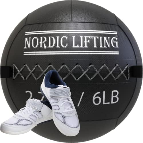 Bola de parede de elevação nórdica 6 lb pacote com sapatos Venja Tamanho 12 - Branco