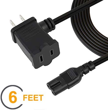 Cabo de alimentação de TV, 6ft/1,8m USA Canadá 2 Prong Piggyback para IEC C7 Cabo de alimentação/cabo, USA 2 outlet Cabo de